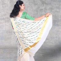 Embroidery design Cotton Tissue Saree