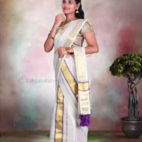 Fancy Set Mundu – BCH Gold Cotton Tissue Saree