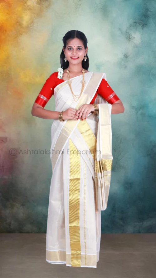 BCH Gold Cotton Tissue Saree