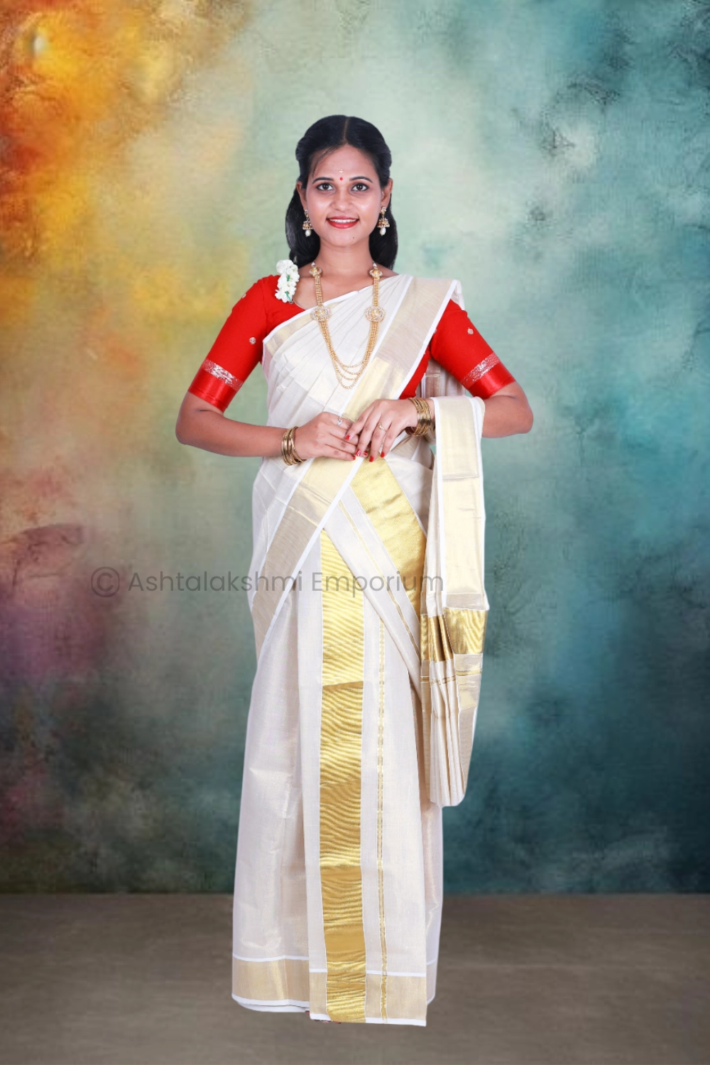BCH Gold Cotton Tissue Saree