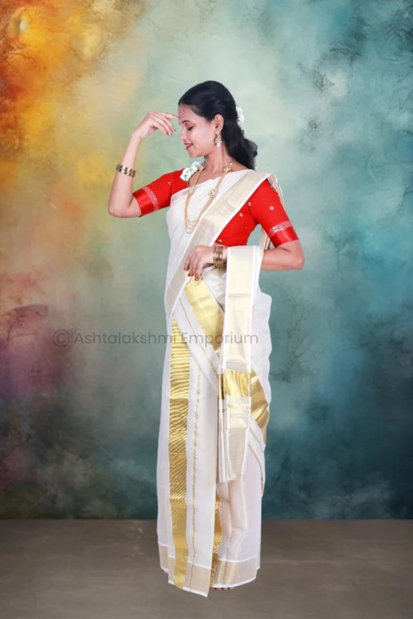 BCH Gold Cotton Tissue Saree