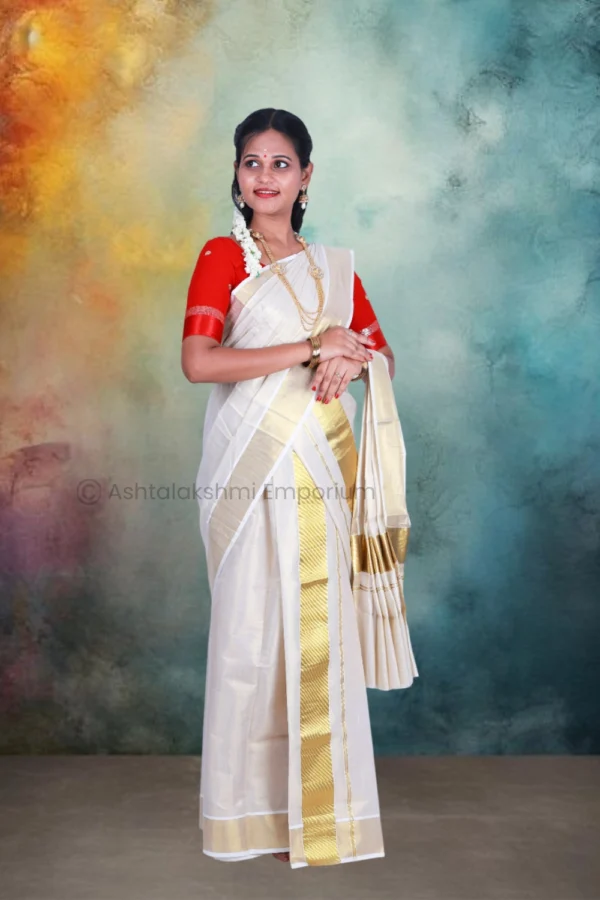 BCH Gold Cotton Tissue Saree