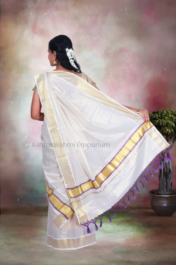 Fancy Set Mundu – BCH Gold Cotton Tissue Saree