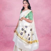 Embroidery design Cotton Tissue Saree