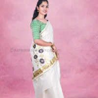 Embroidery design Cotton Tissue Saree