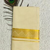 Cotton Grey – Jacquard Weave – Gold Border – Pyramid Design Dhoti