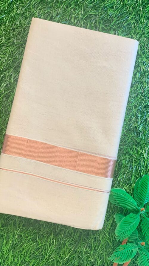 Cotton Grey- 1 Inch Copper Border Dhoti
