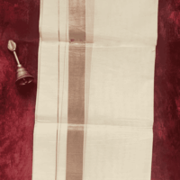 Cotton Grey – 1 ½ Inch Copper Border Dhoti