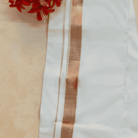 Cotton Bleech – 1 ½ Inch Copper Border Dhoti
