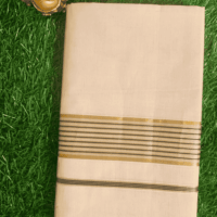 Cotton Bleech - Fancy – Gold Border with Black Linings Dhoti