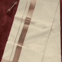 Cotton Grey – 1 ½ Inch Copper Border Dhoti