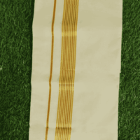 Cotton Grey – Fancy – Gold Border with Red Linings Dhoti