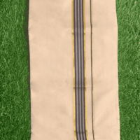 Cotton Grey – Gold Border with Blue Linings Dhoti