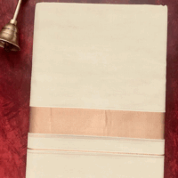 Cotton Grey – 1 ½ Inch Copper Border Dhoti