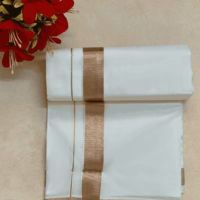 Cotton Bleech – 1 ½ Inch Copper Border Dhoti