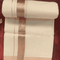 Cotton Grey – 1 ½ Inch Copper Border Dhoti
