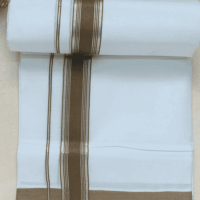 Cotton Bleech – Silver with Biscuit Brown Border Dhoti