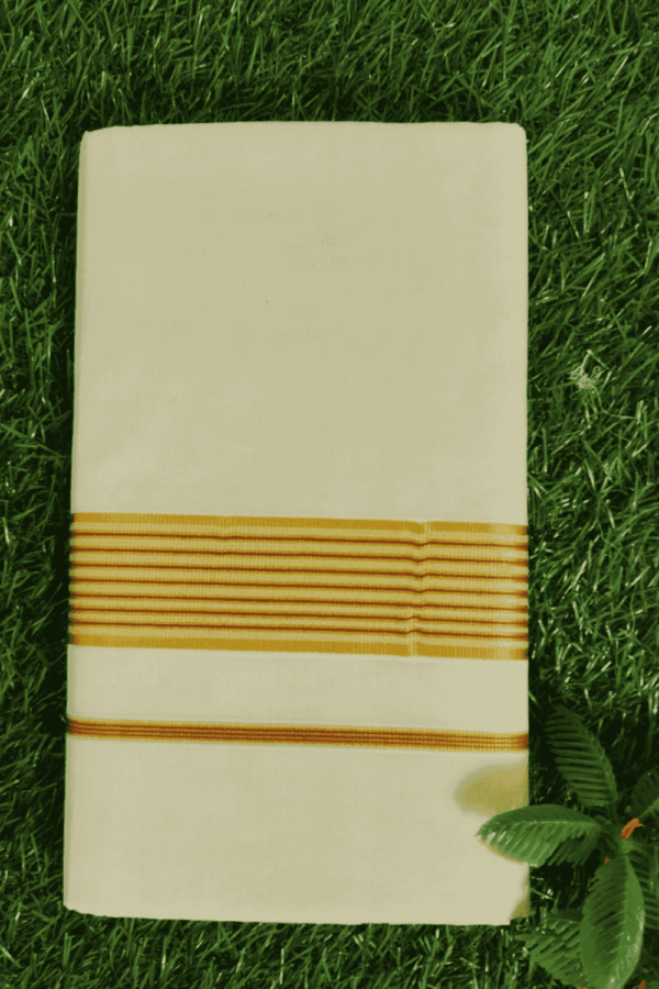 Cotton Grey – Fancy – Gold Border with Red Linings Dhoti