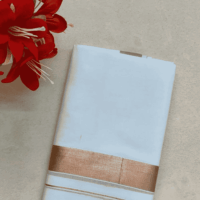 Cotton Bleech – 1 ½ Inch Copper Border Dhoti