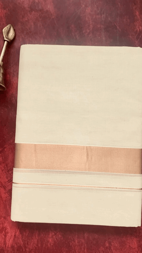 Cotton Grey – 1 ½ Inch Copper Border Dhoti