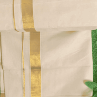 Cotton Grey – 1 Inch Gold Border Dhoti